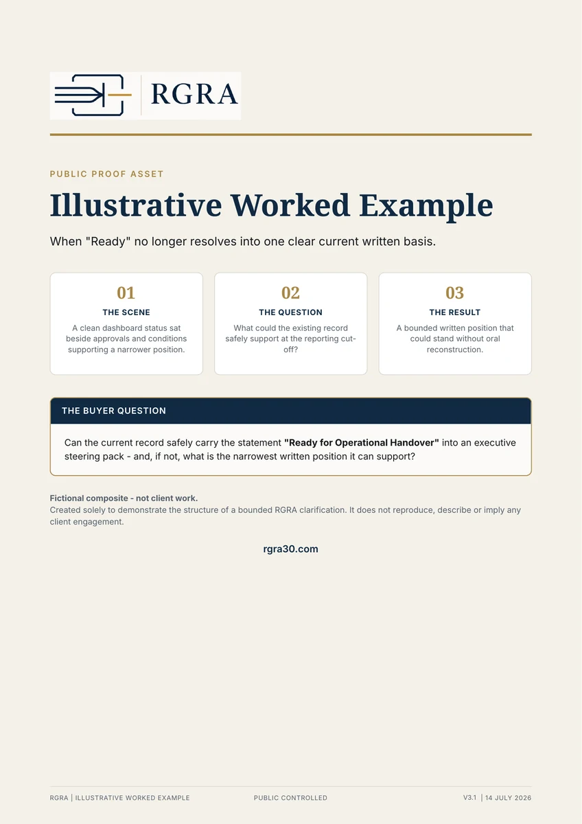 Cover of the RGRA Illustrative Worked Example PDF